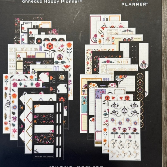 Happy Planner Horizontal Calendar/Planner Butterfly and Floral Stickers - Picture 6 of 14